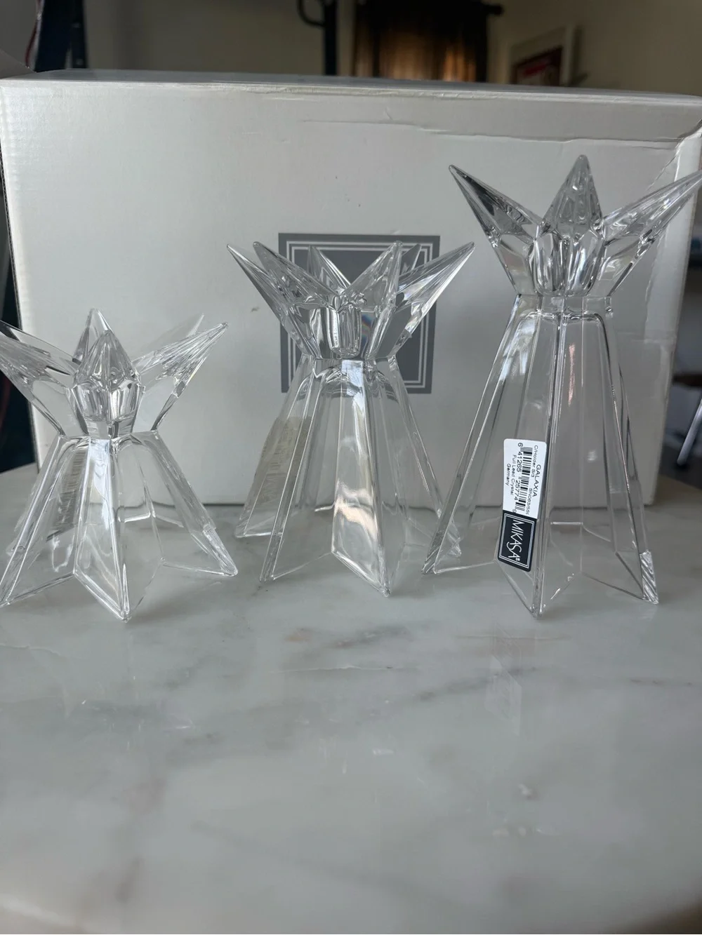 Mikasa Clear Crystal Starburst Candle Holders (Set of 3)